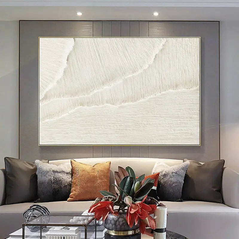 Textured Minimalist Plaster Canvas Painting