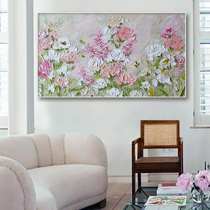 Delicate Flower and Tree Canvas Painting