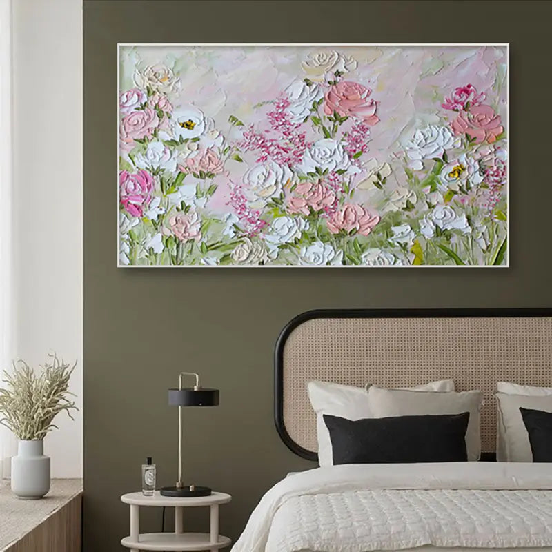 Delicate Flower and Tree Canvas Painting