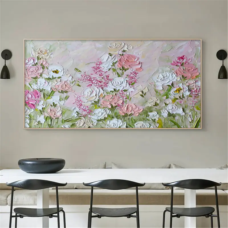 Delicate Flower and Tree Canvas Painting