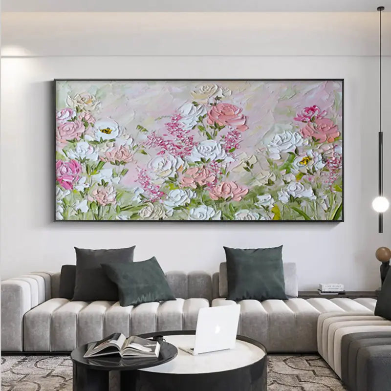 Delicate Flower and Tree Canvas Painting