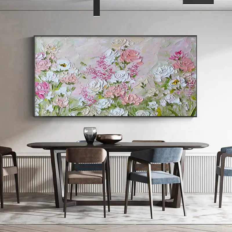 Delicate Flower and Tree Canvas Painting