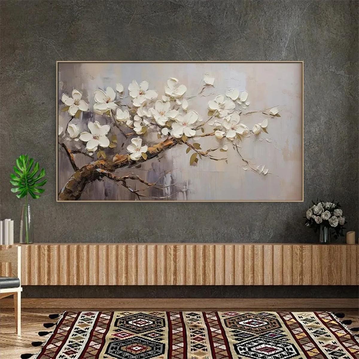 Colourful Floral and Tree Canvas Artwork