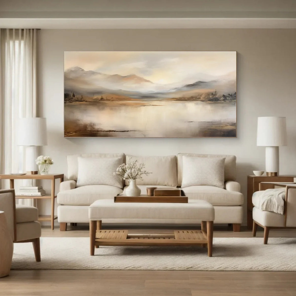 Abstract Mountain Landscape Canvas Painting