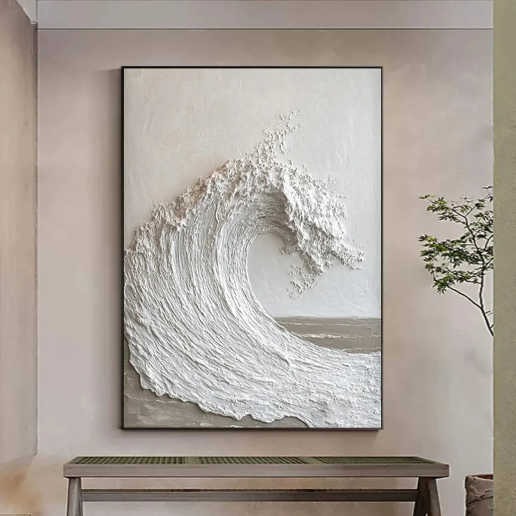 Textured Abstract Ocean and Sky Canvas Painting