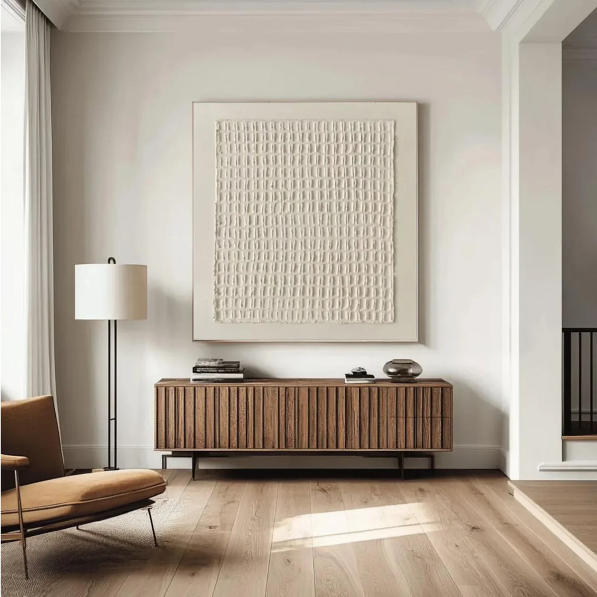 Abstract Canvas Artwork in Beige and Brown