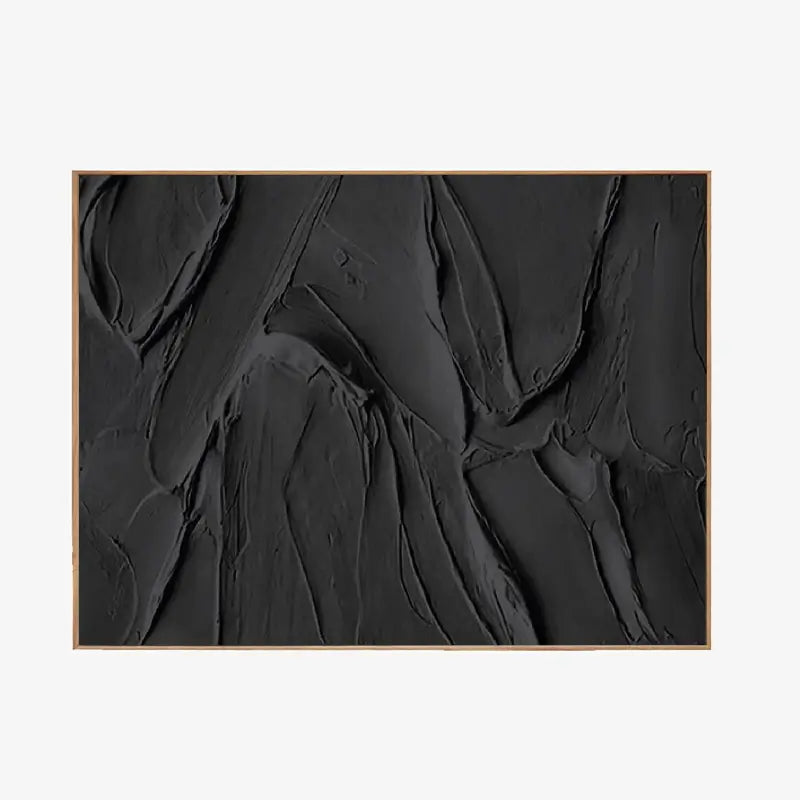 Minimalist Black Plaster Textured Painting