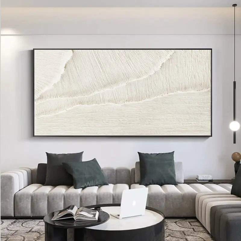 Textured Minimalist Plaster Canvas Painting