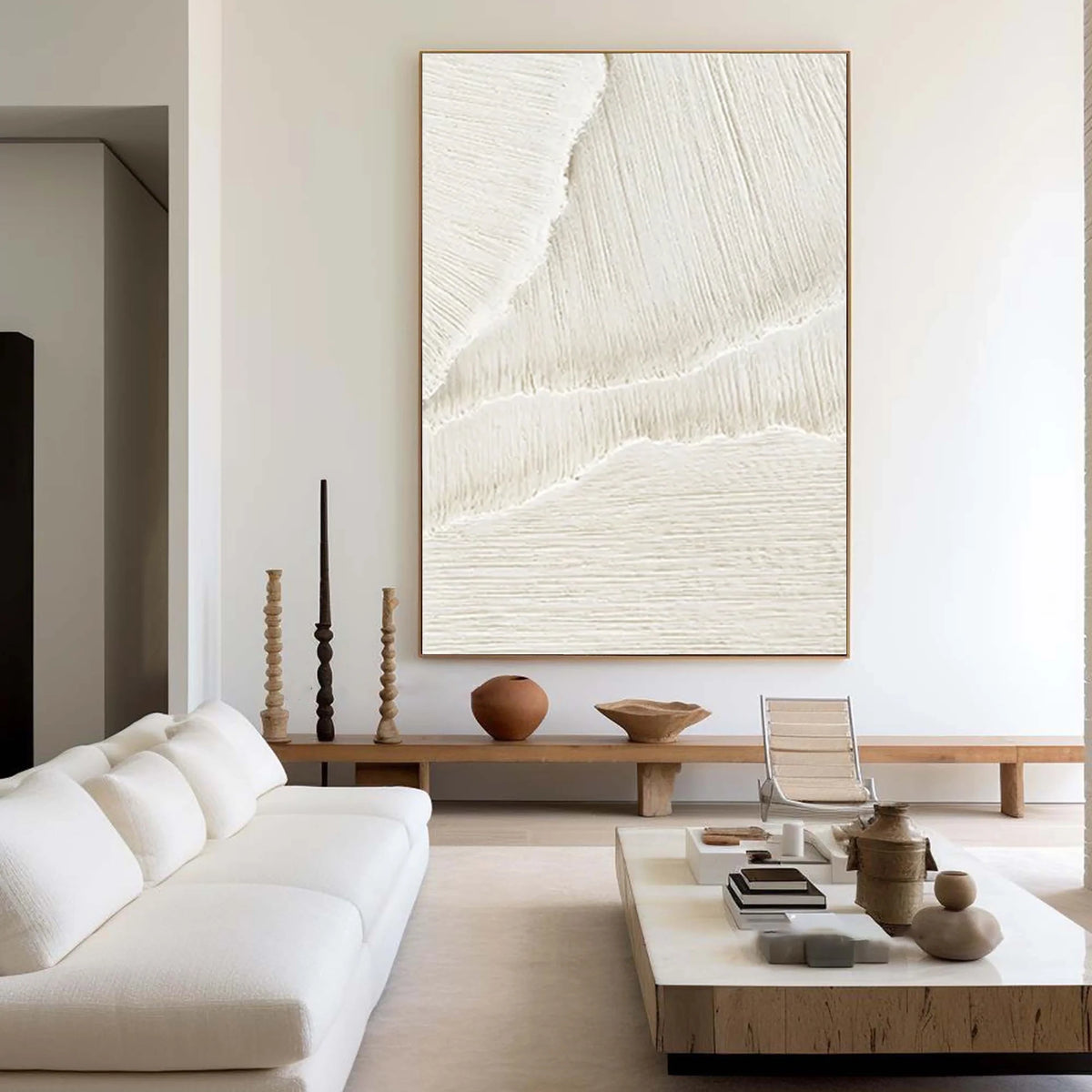 Minimalist Plaster Art with Textured Design