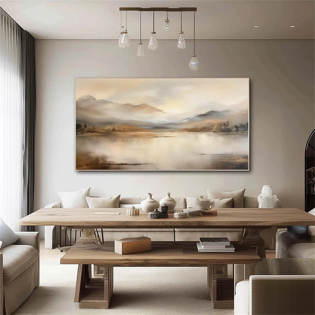 Abstract Mountain Landscape Canvas Painting