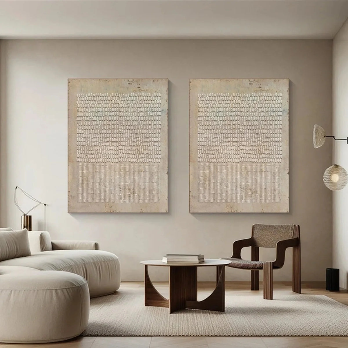 Set of 2 Serene Abstract Harmony Paintings