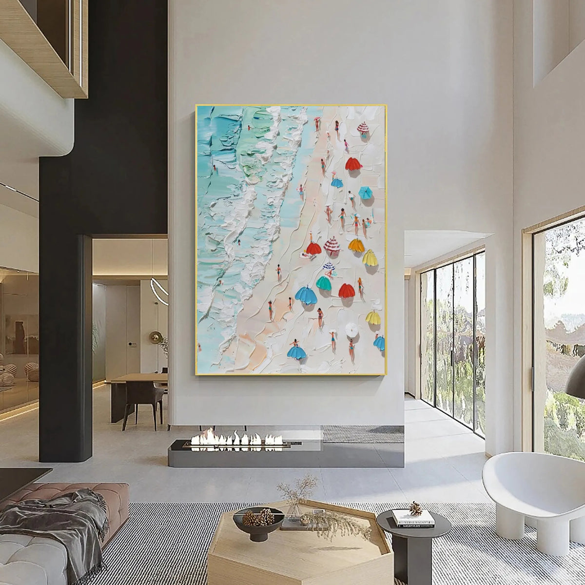 Seascape with Snow-Capped Mountain Canvas Painting