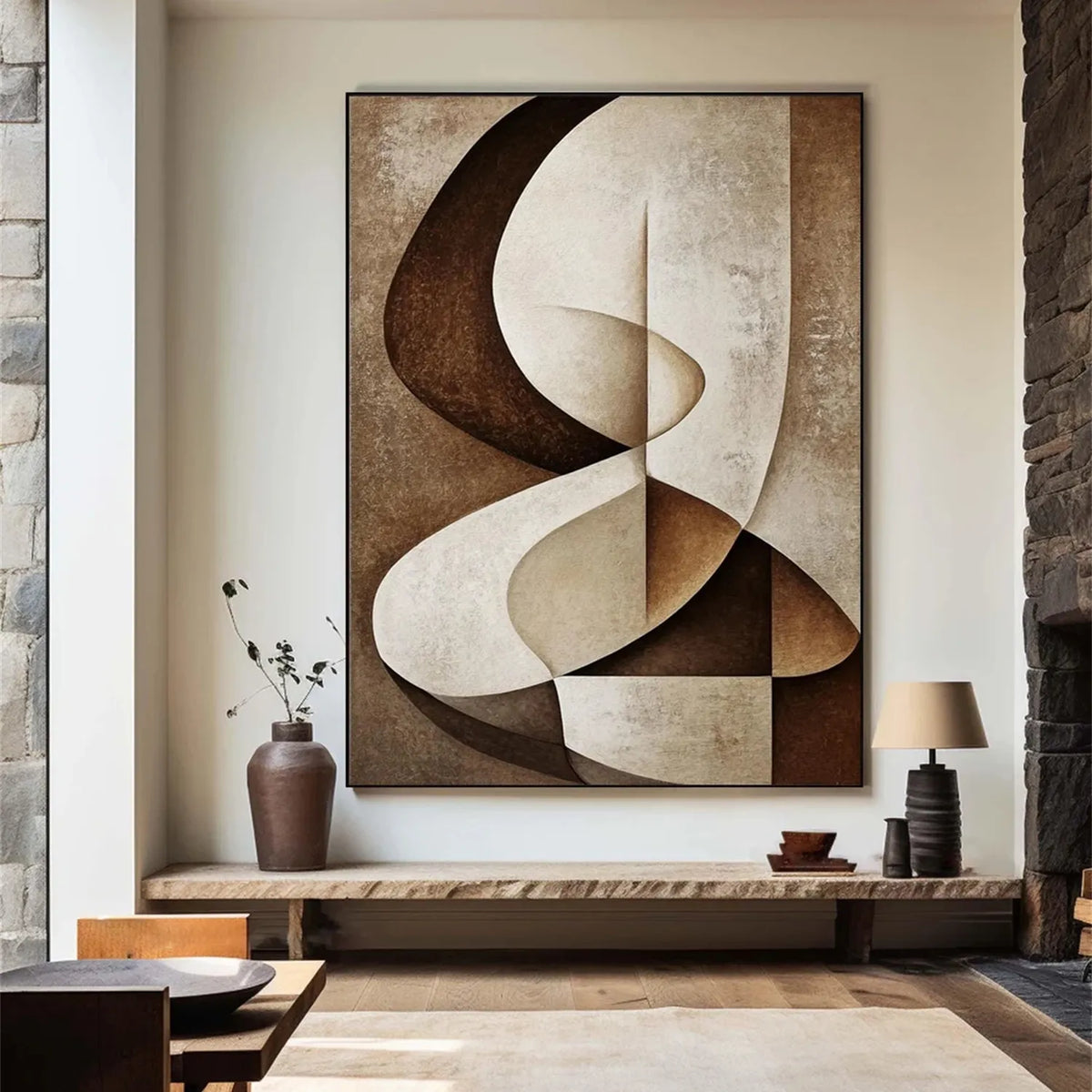 Serene Abstract Flow Canvas Painting