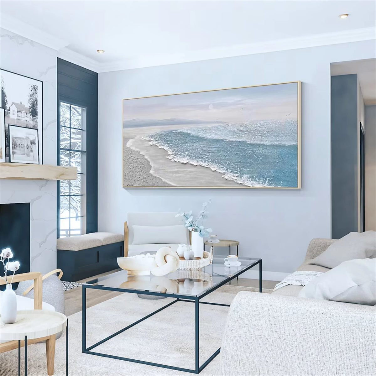 Open Horizon Ocean and Sky Canvas Painting