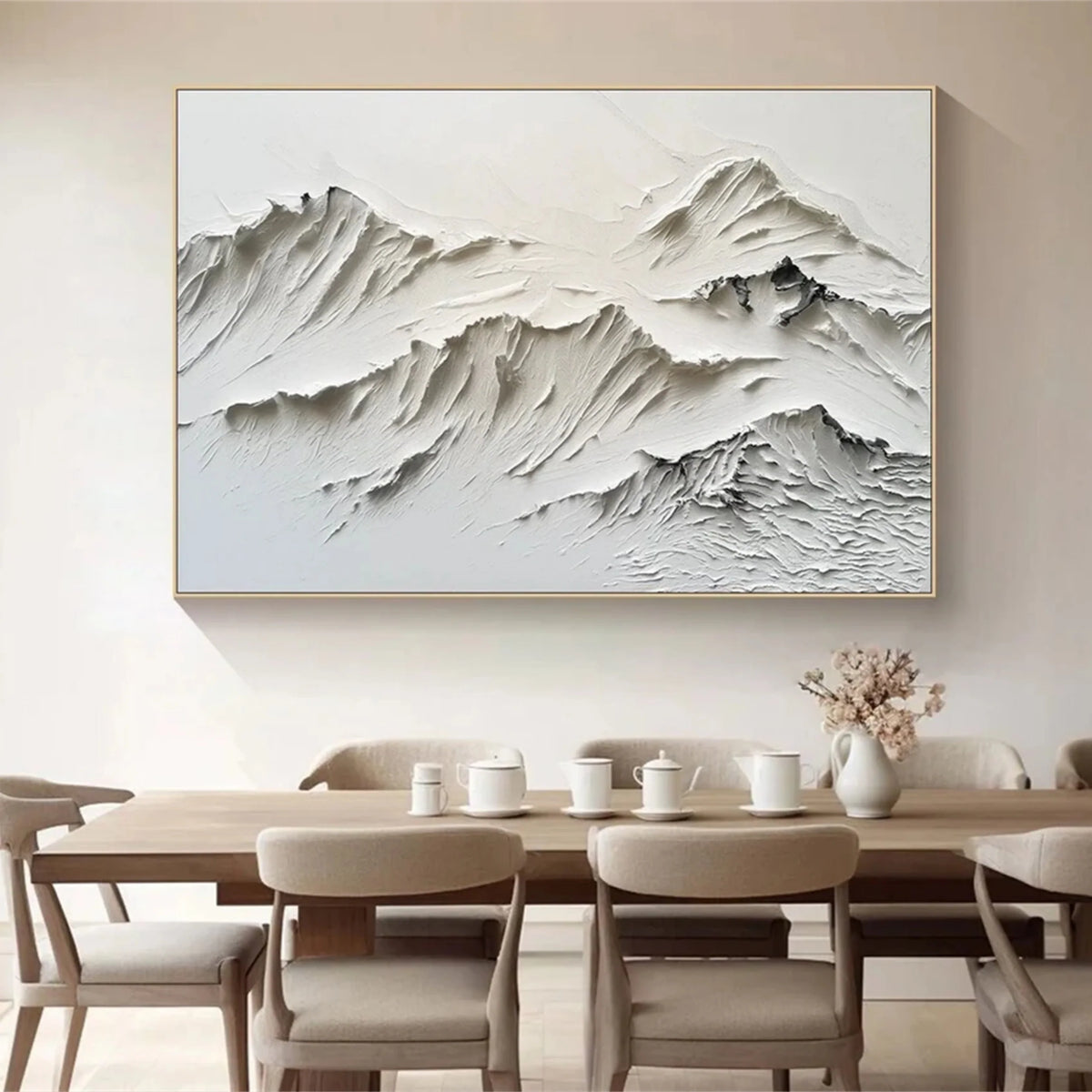 Minimalist White Plaster Textured Canvas Art