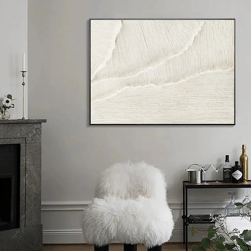 Textured Minimalist Plaster Canvas Painting