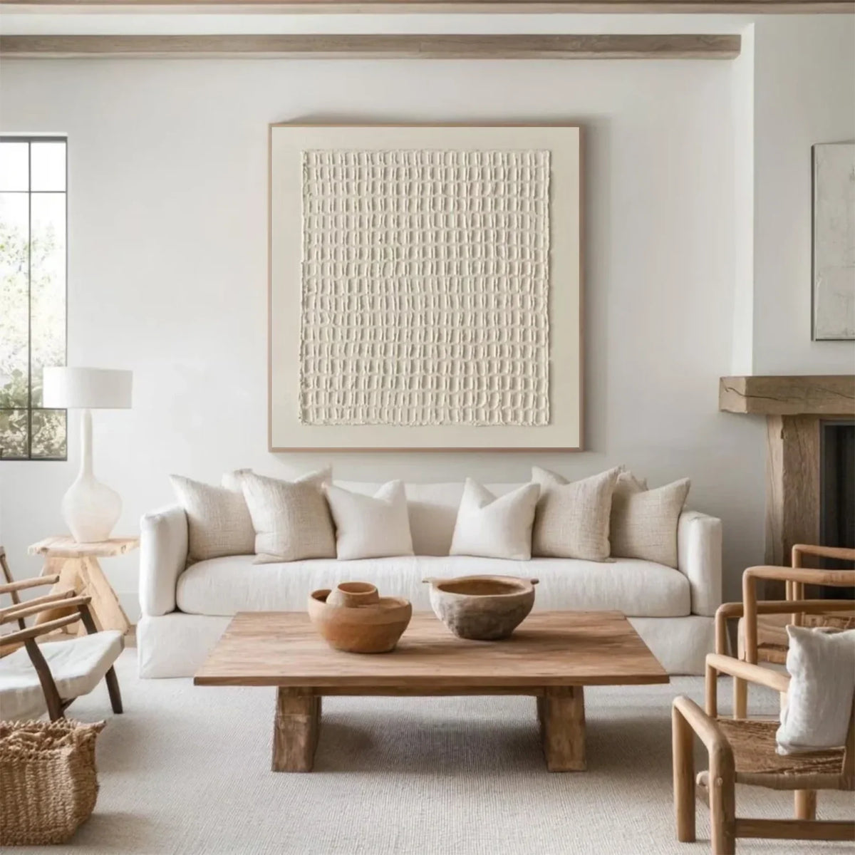 Abstract Canvas Artwork in Beige and Brown