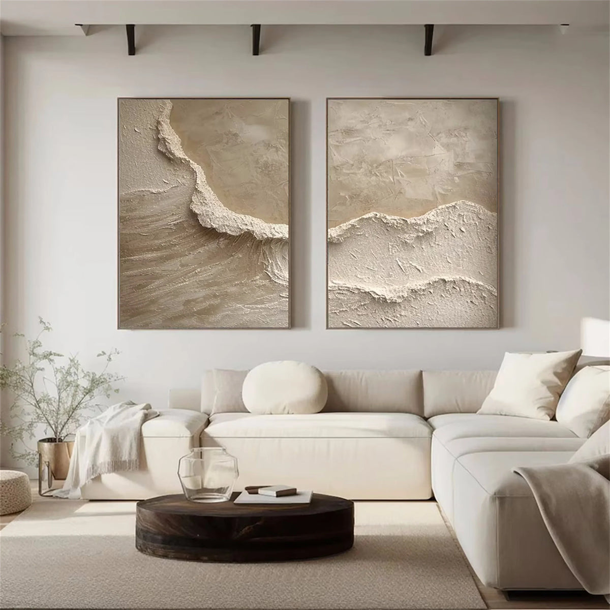 Set of 2 Ocean and Sky-Themed Paintings
