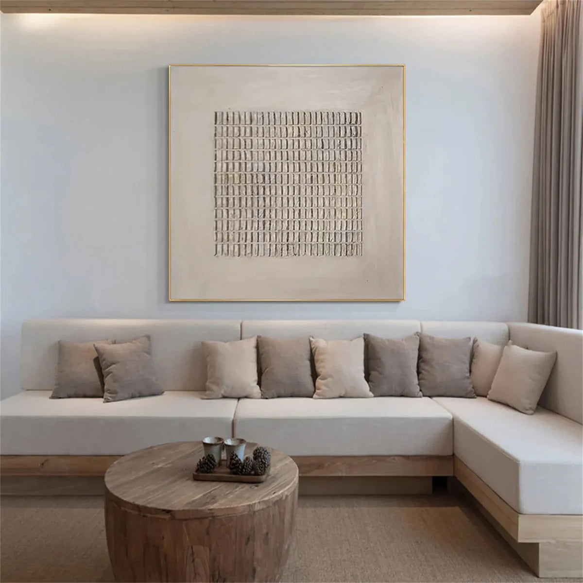 Beige and Brown Abstract Canvas Artwork