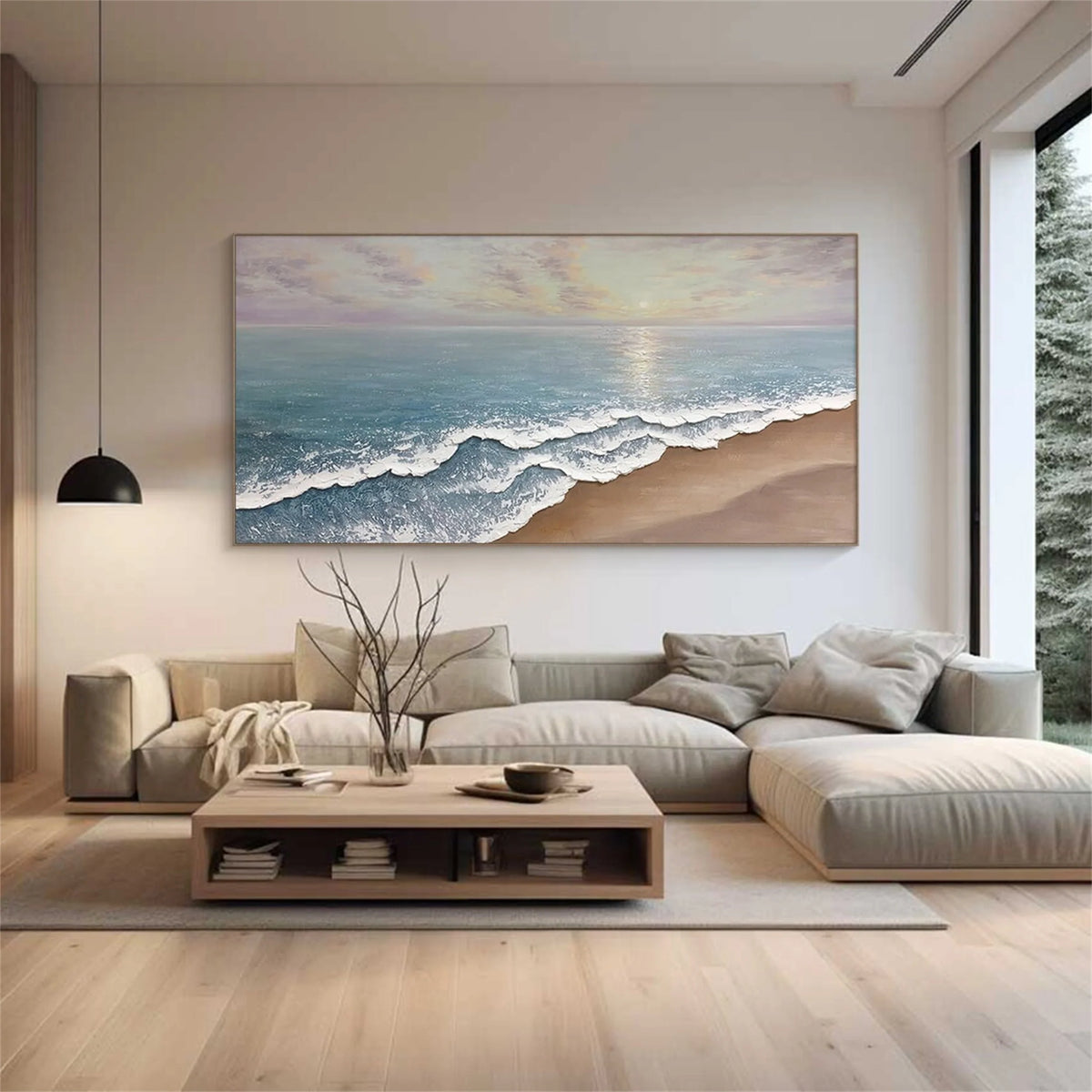 Vast Ocean and Open Sky Canvas Painting
