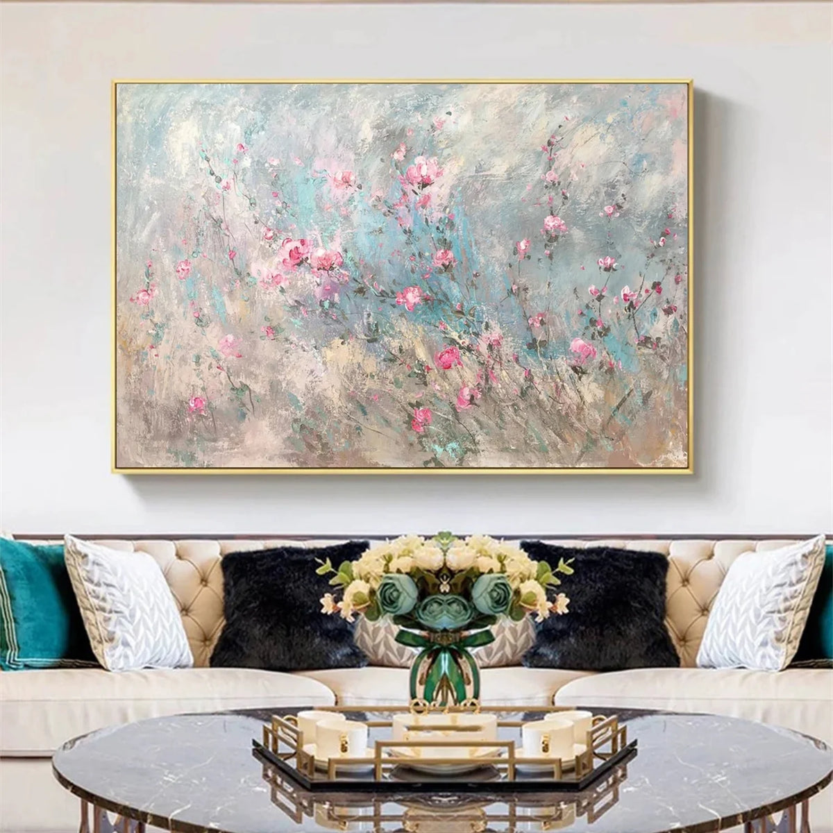 Floral and Tree-Inspired Wall Painting