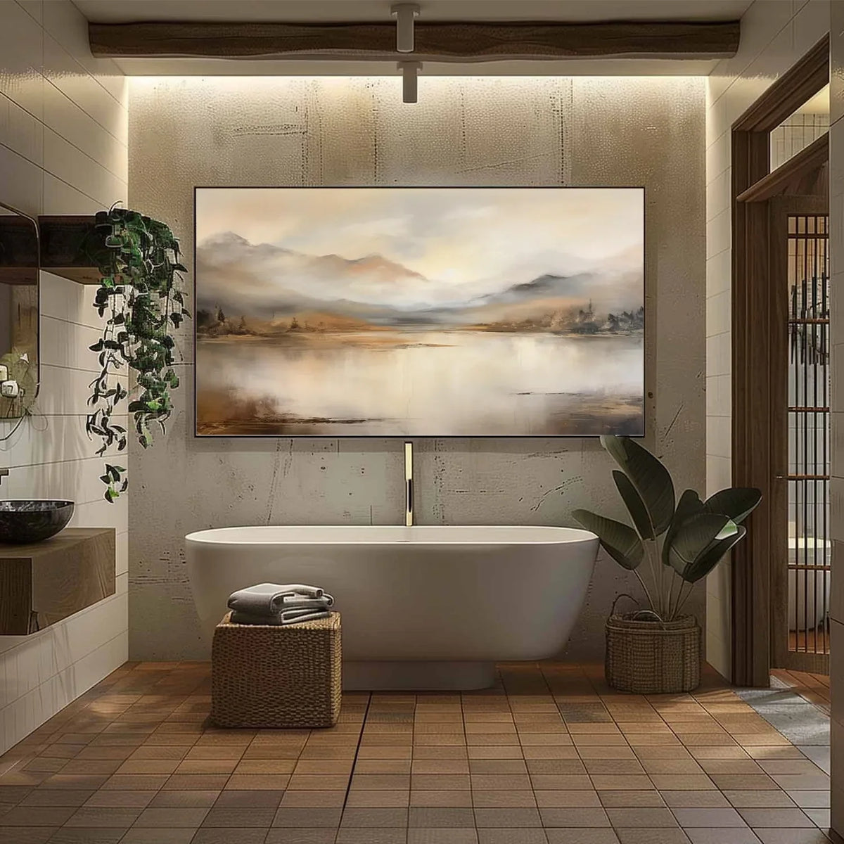 Abstract Mountain Landscape Canvas Painting