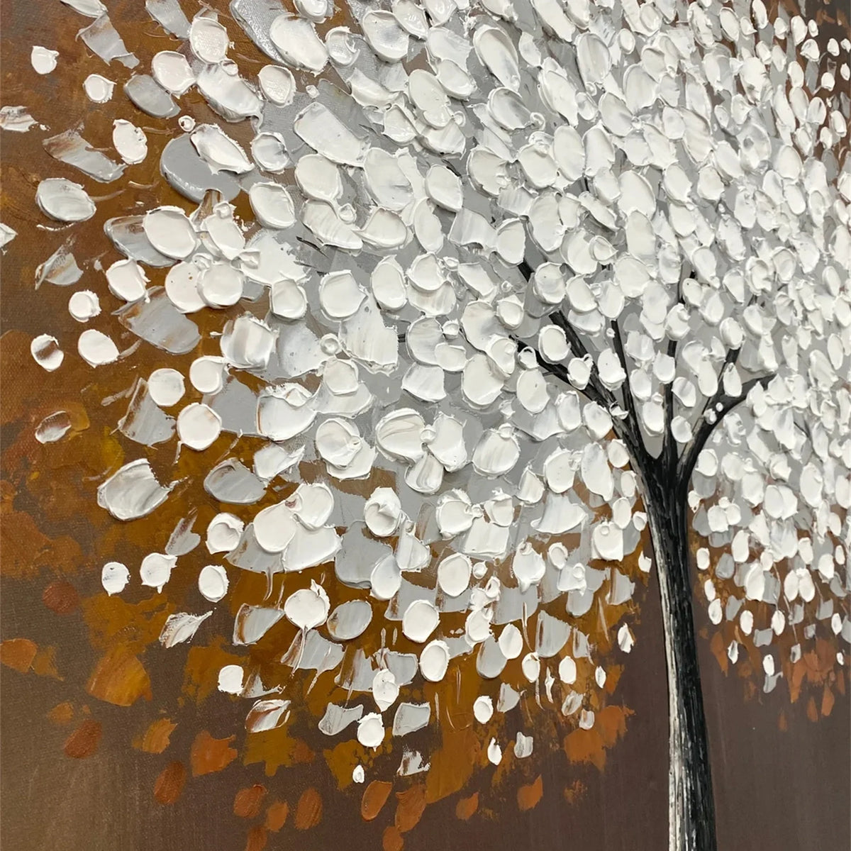 Vibrant Botanical Flower and Tree Canvas Painting