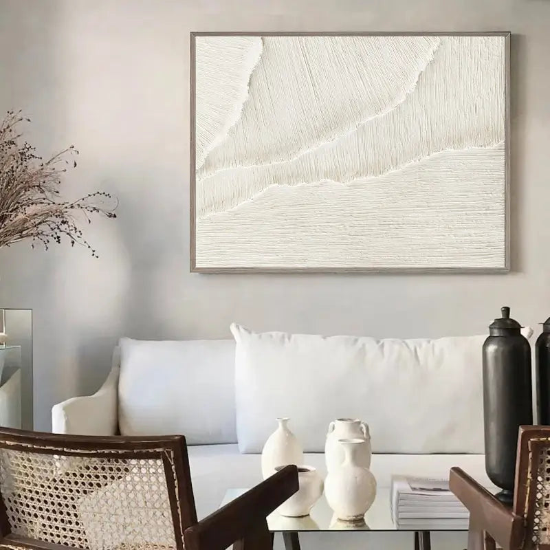 Textured Minimalist Plaster Canvas Painting