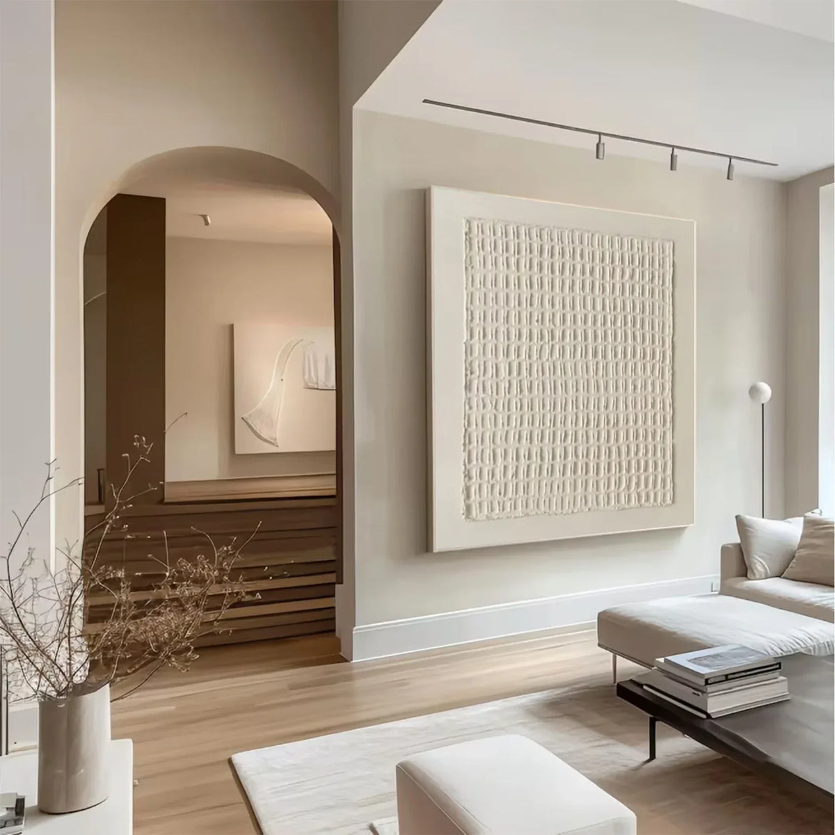 Abstract Canvas Artwork in Beige and Brown