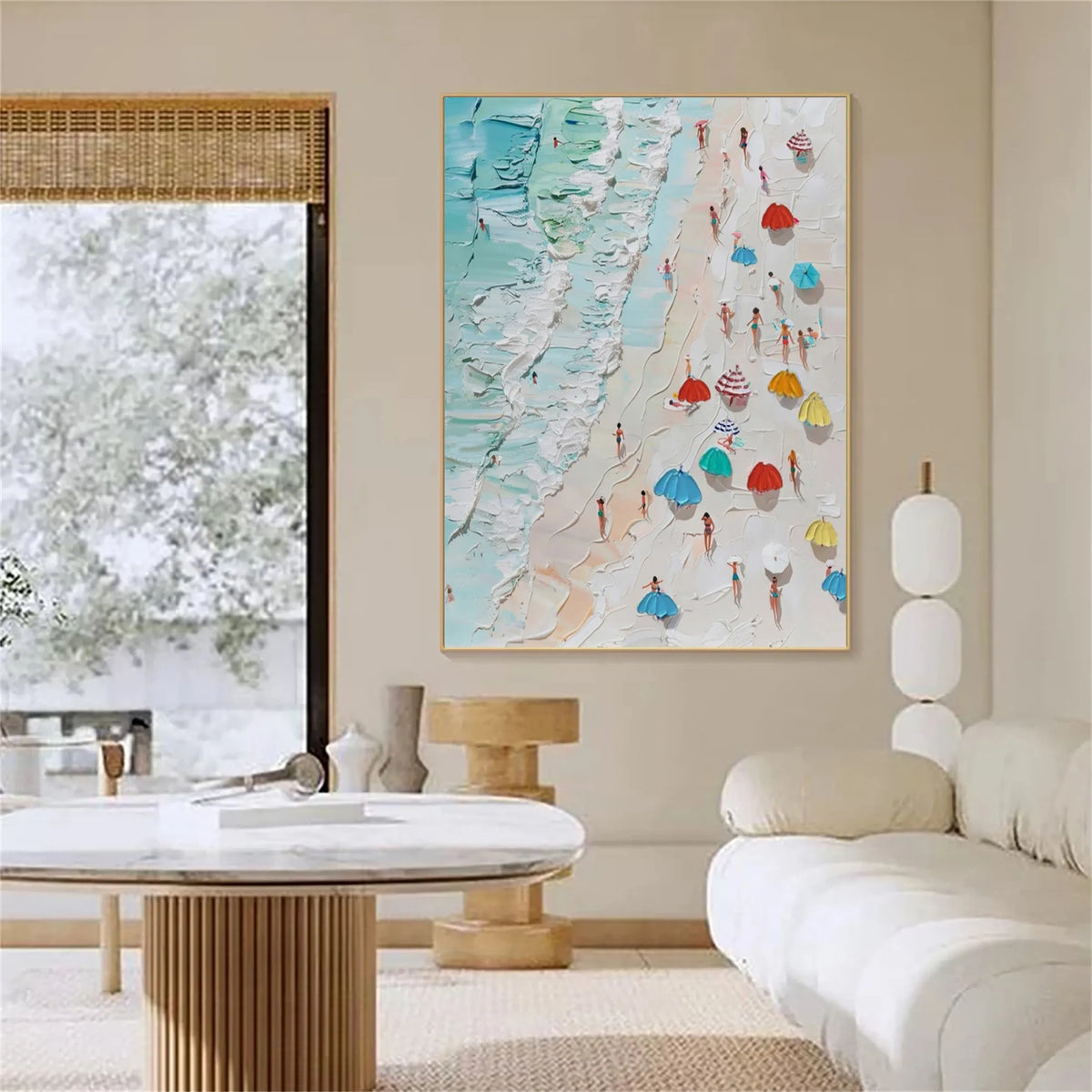 Seascape with Snow-Capped Mountain Canvas Painting