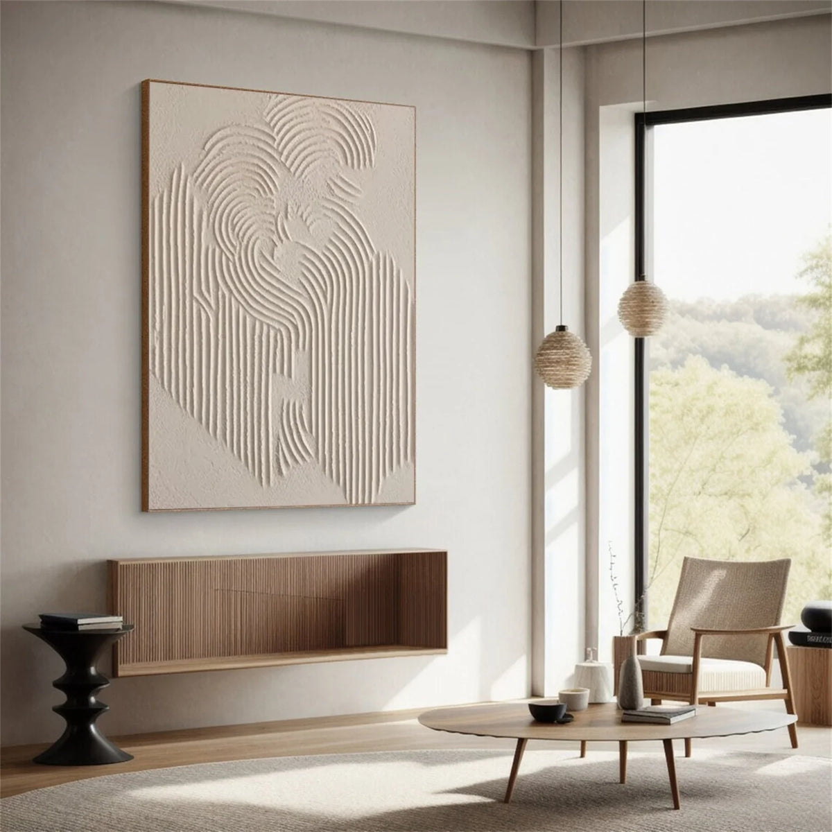 Abstract Textured Painting in Beige and Brown Tones