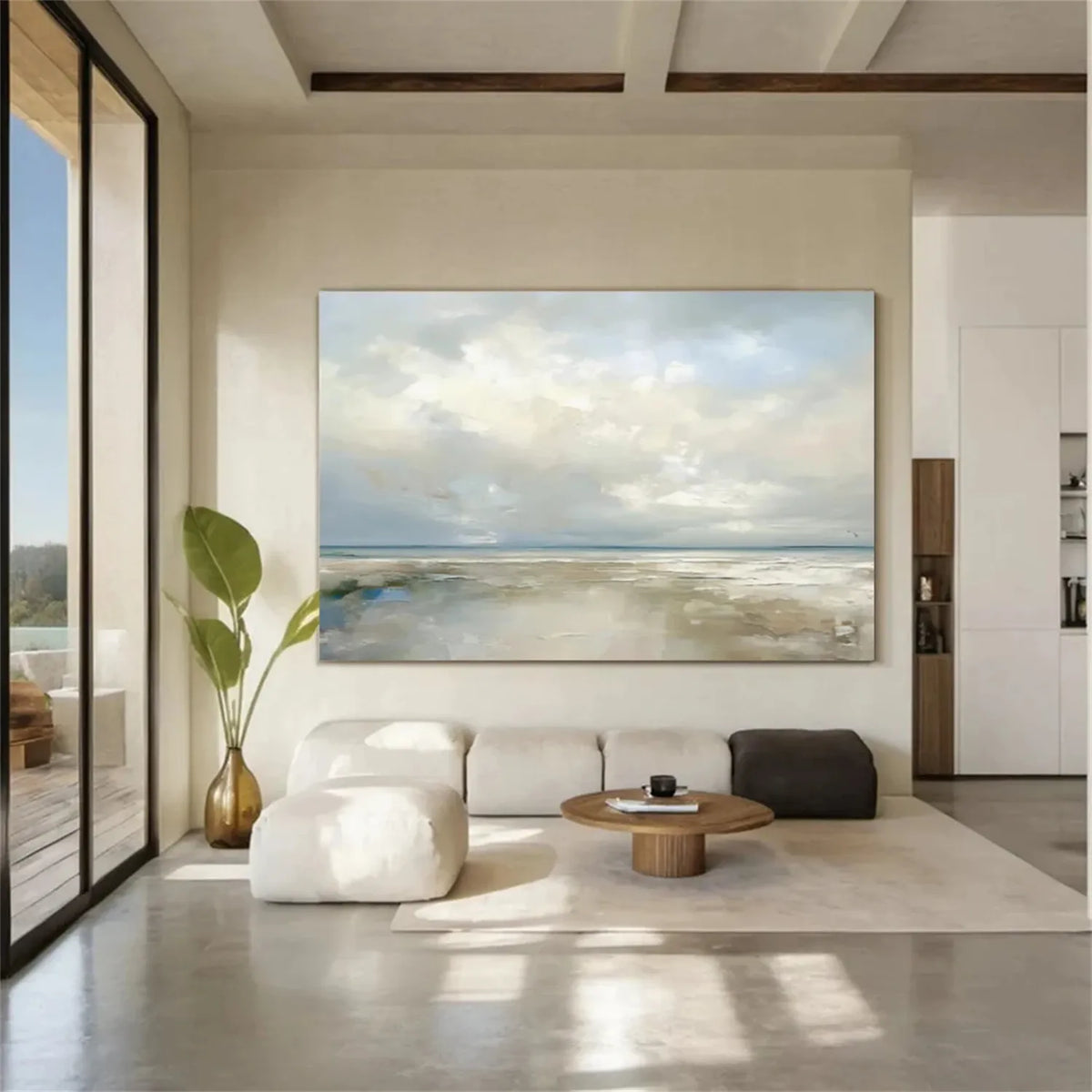 Abstract Ocean and Sky Canvas Painting