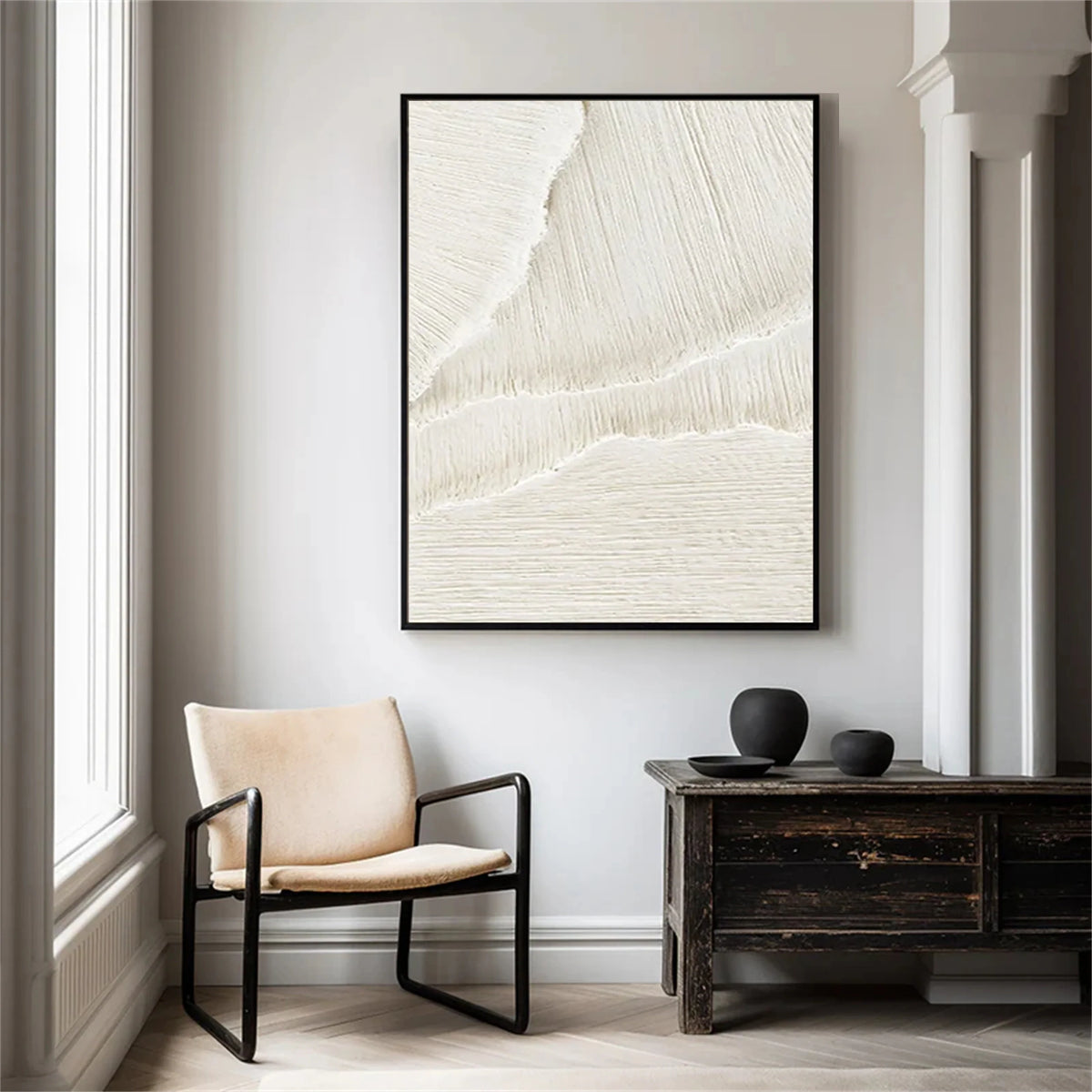 Minimalist Plaster Art with Textured Design