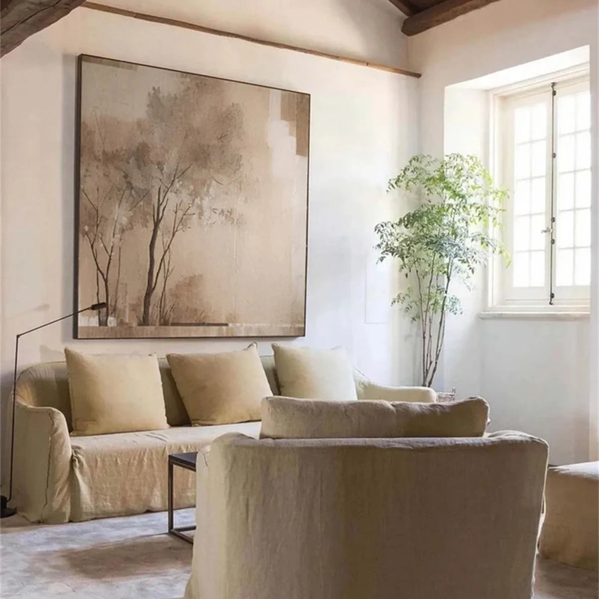 Botanical Flower and Tree Canvas Artwork