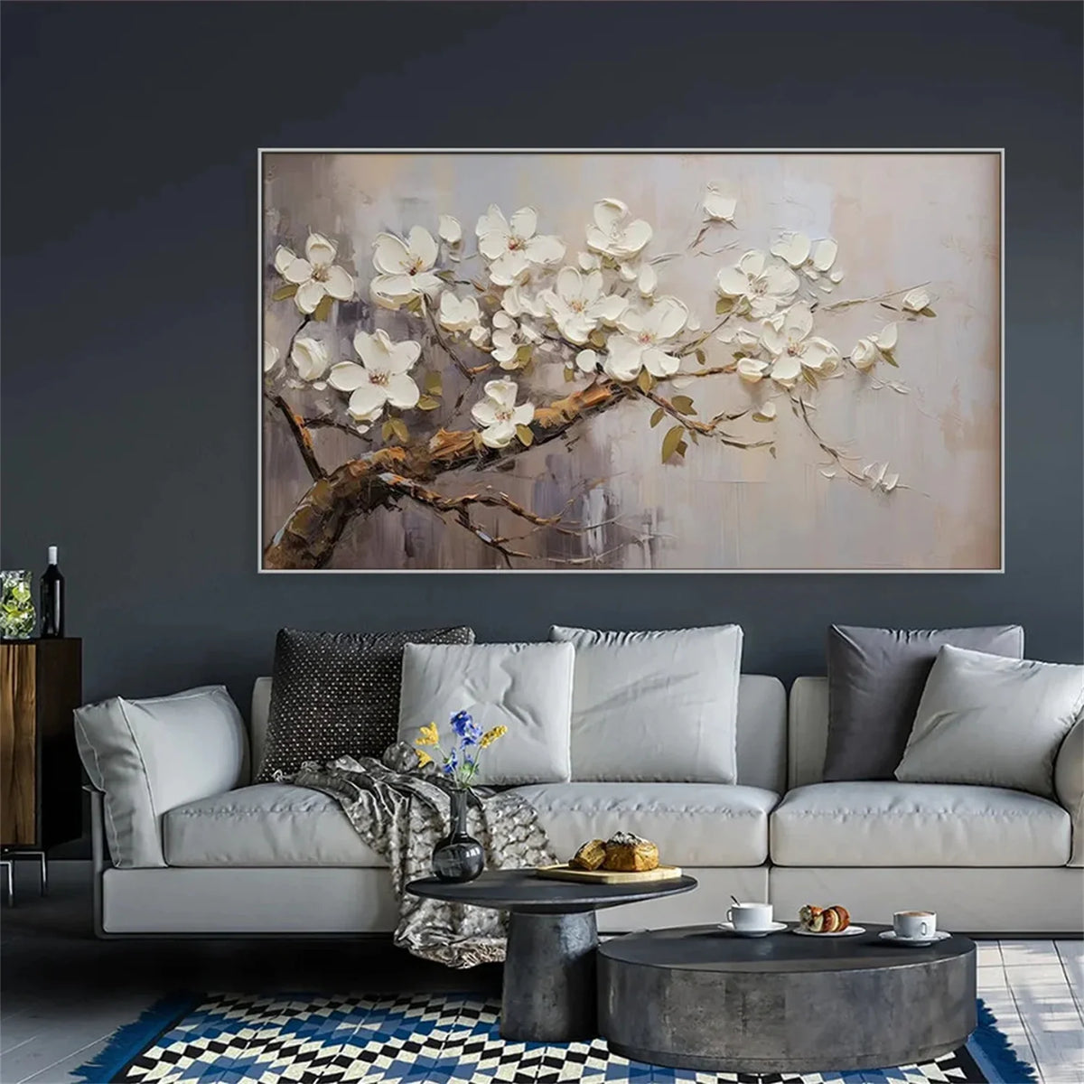 Colourful Floral and Tree Canvas Artwork