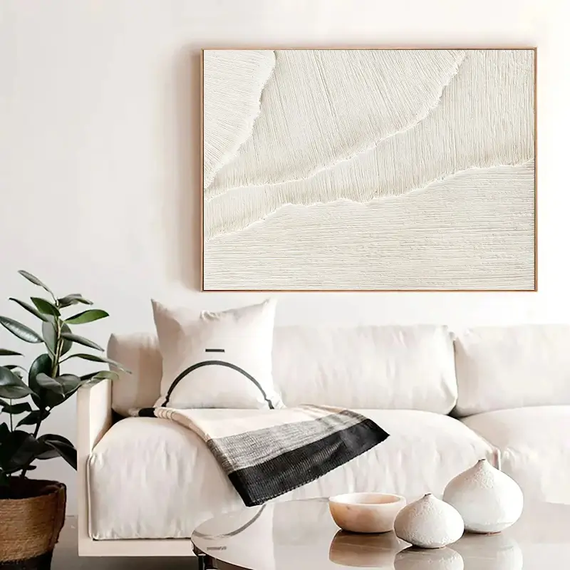 Textured Minimalist Plaster Canvas Painting