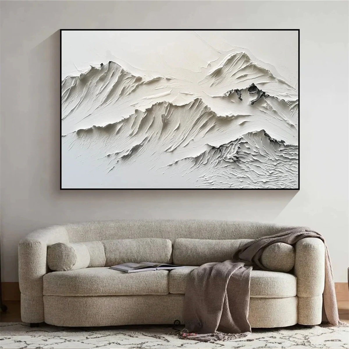 Minimalist White Plaster Textured Canvas Art