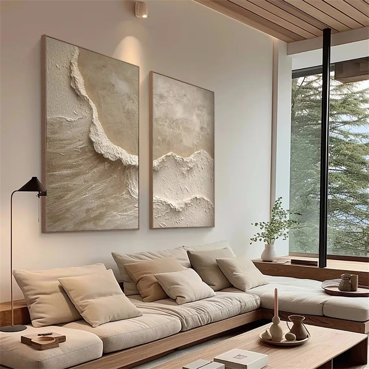 Set of 2 Ocean and Sky-Themed Paintings