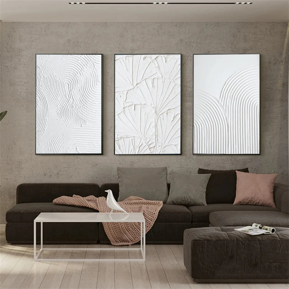 Set of 3 Minimalist Balance-Themed Canvas Paintings