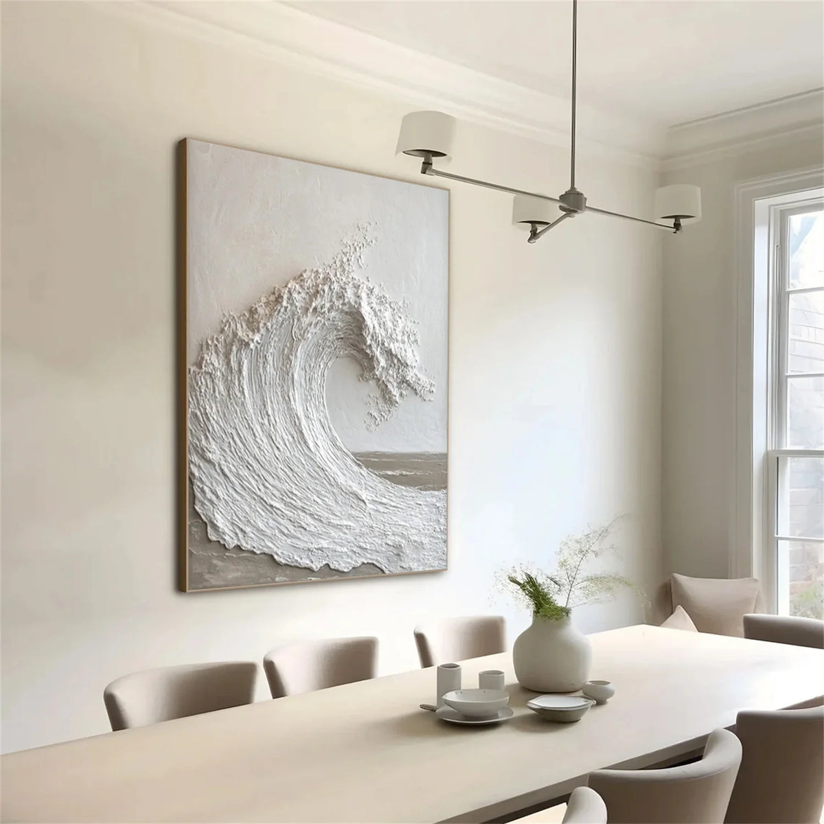 Textured Abstract Ocean and Sky Canvas Painting