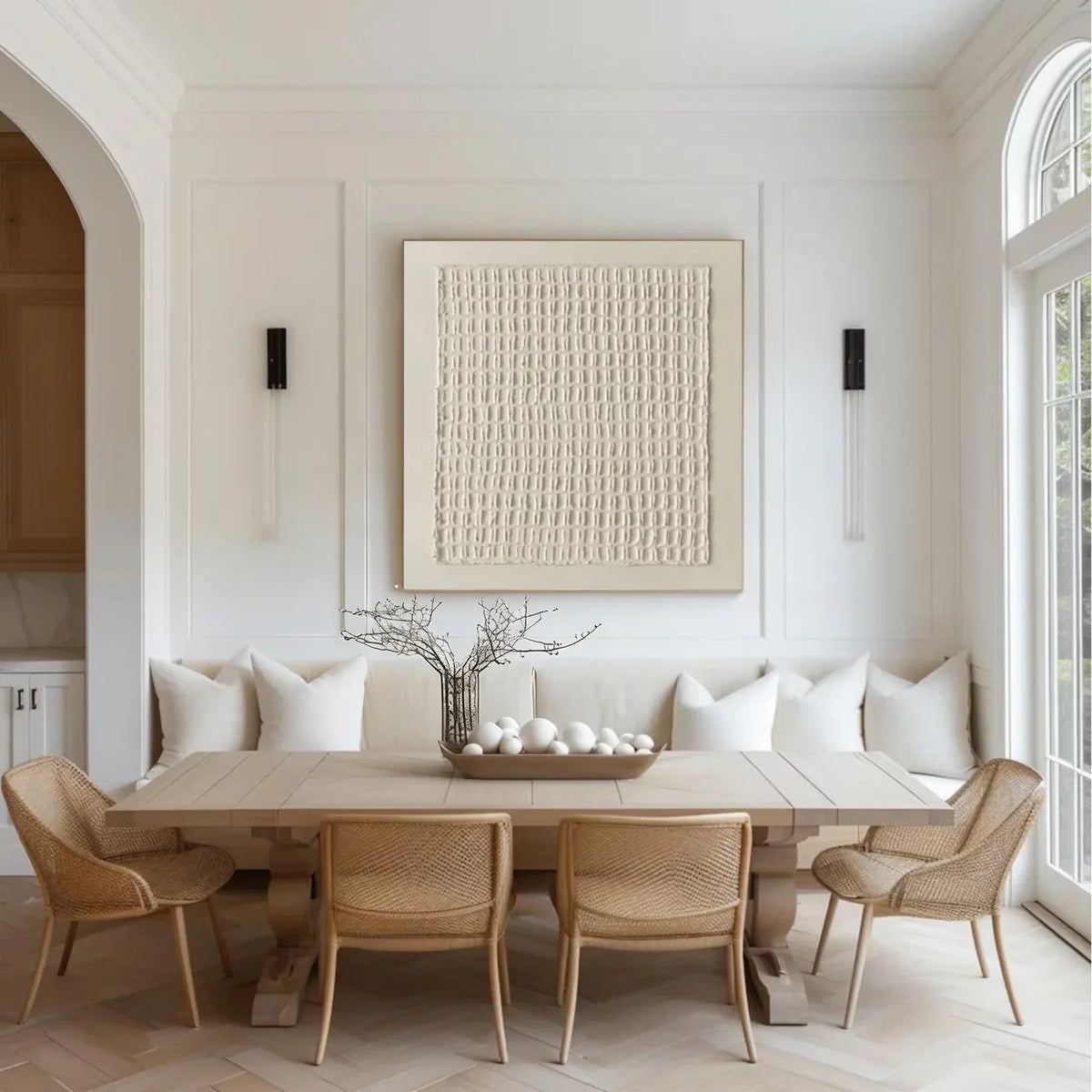 Abstract Canvas Artwork in Beige and Brown