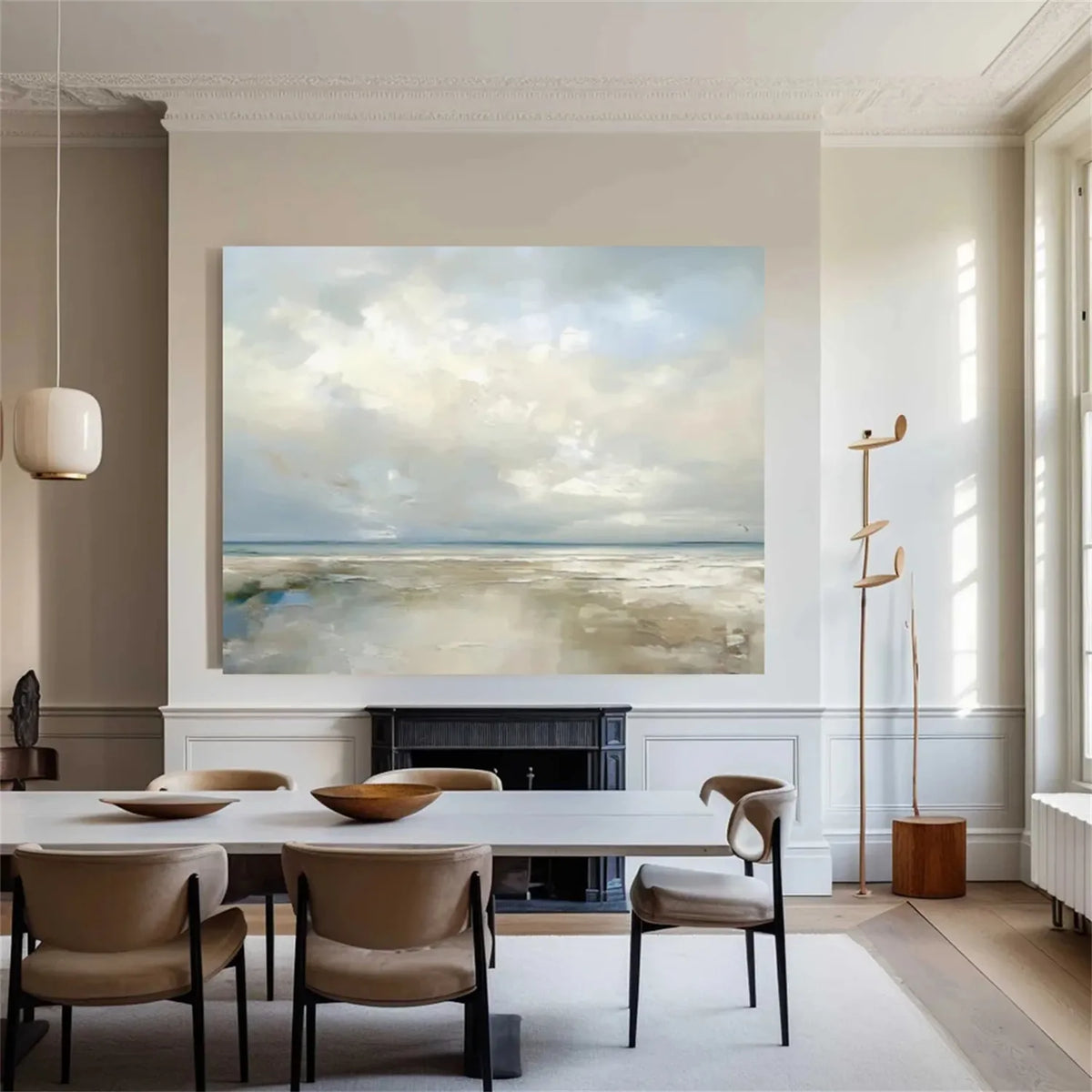 Abstract Ocean and Sky Canvas Painting