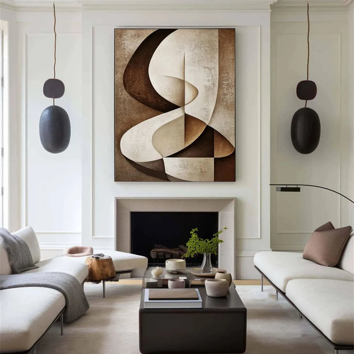 Serene Abstract Flow Canvas Painting