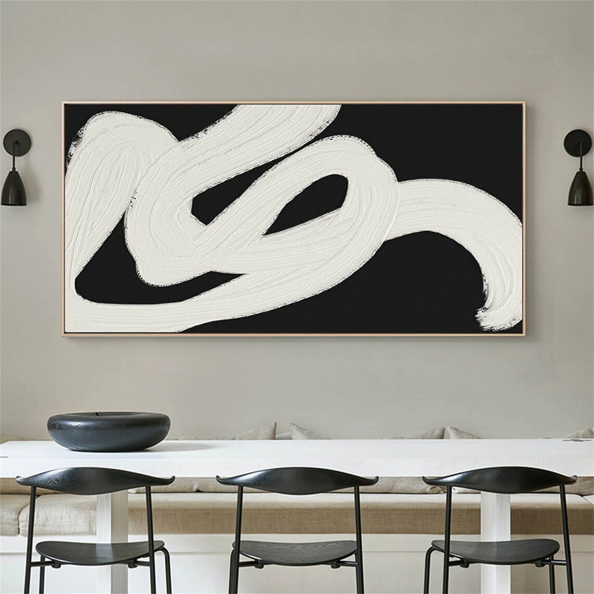Monochrome Minimalist Textured Wall Art