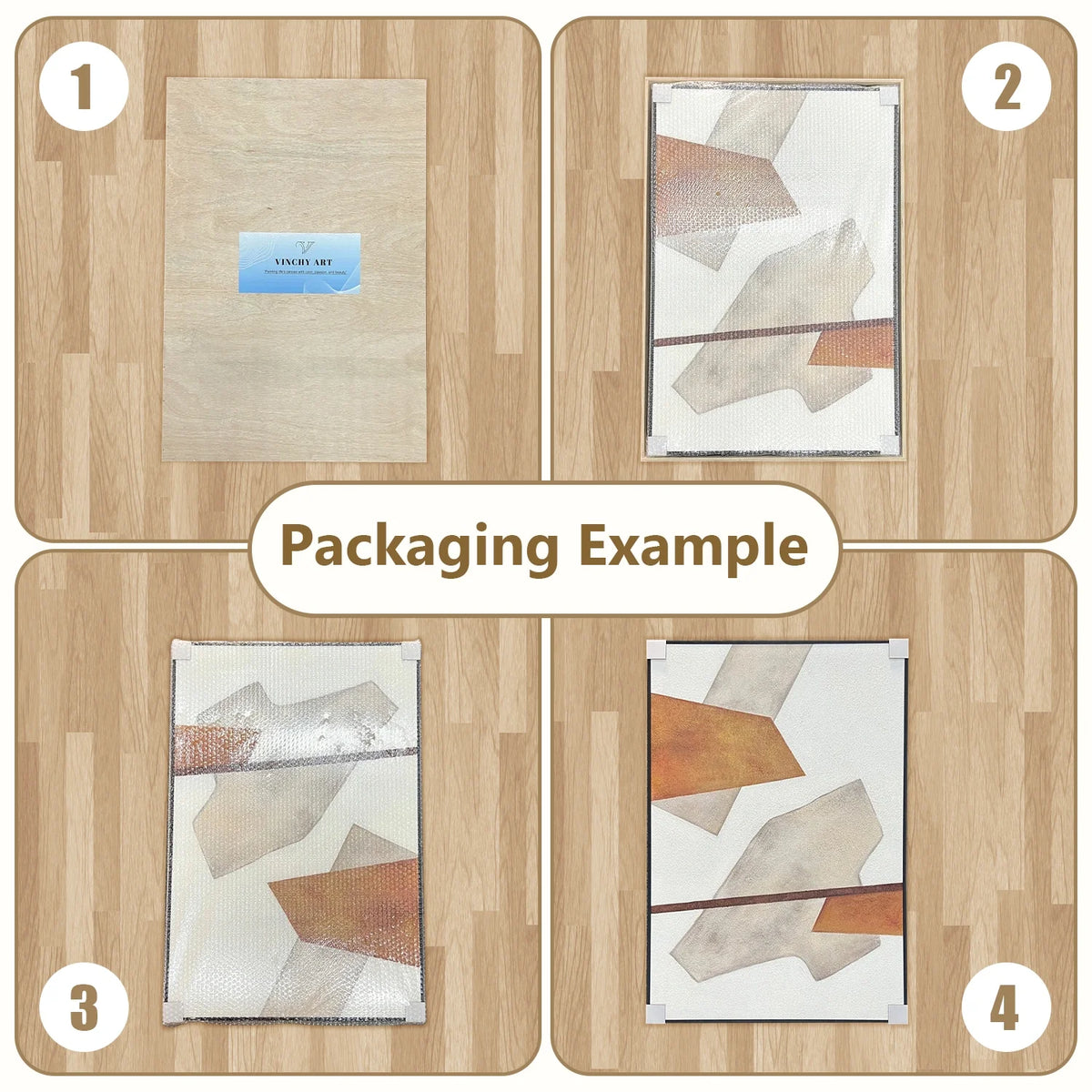 Set of 2 Abstract Textured Paintings in Beige and Brown Tones