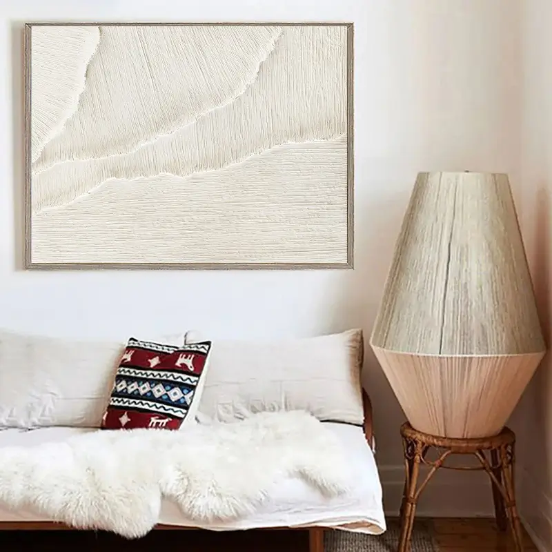 Textured Minimalist Plaster Canvas Painting