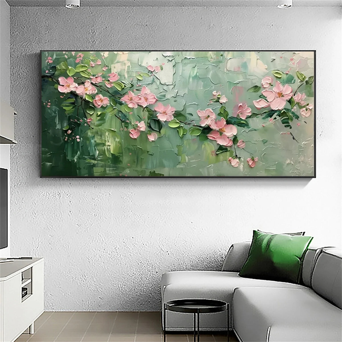 Elegant Botanical Flower and Tree Canvas Painting
