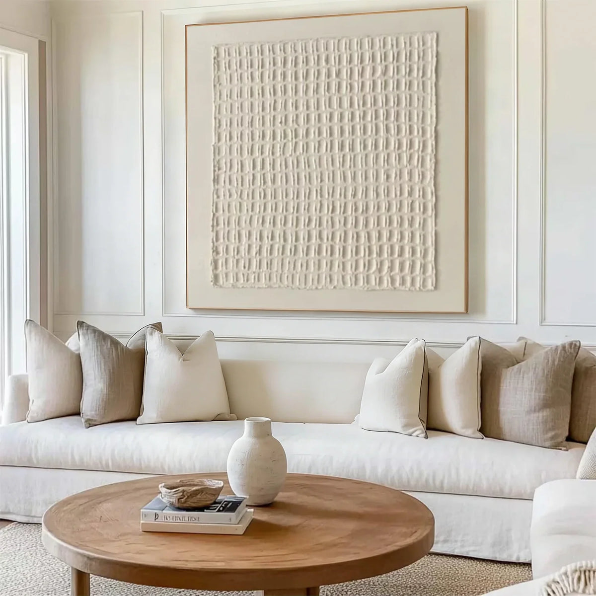 Abstract Canvas Artwork in Beige and Brown