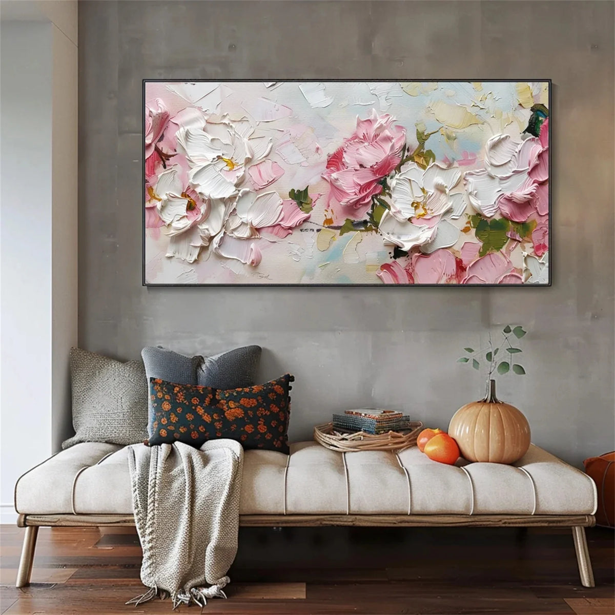 Delicate Floral and Tree Canvas Painting
