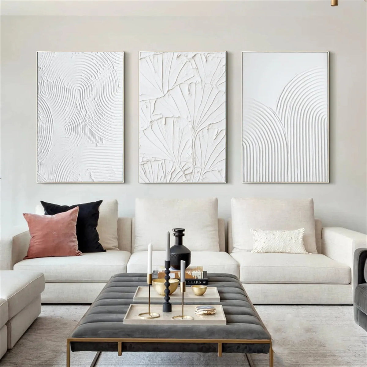 Set of 3 Minimalist Balance-Themed Canvas Paintings